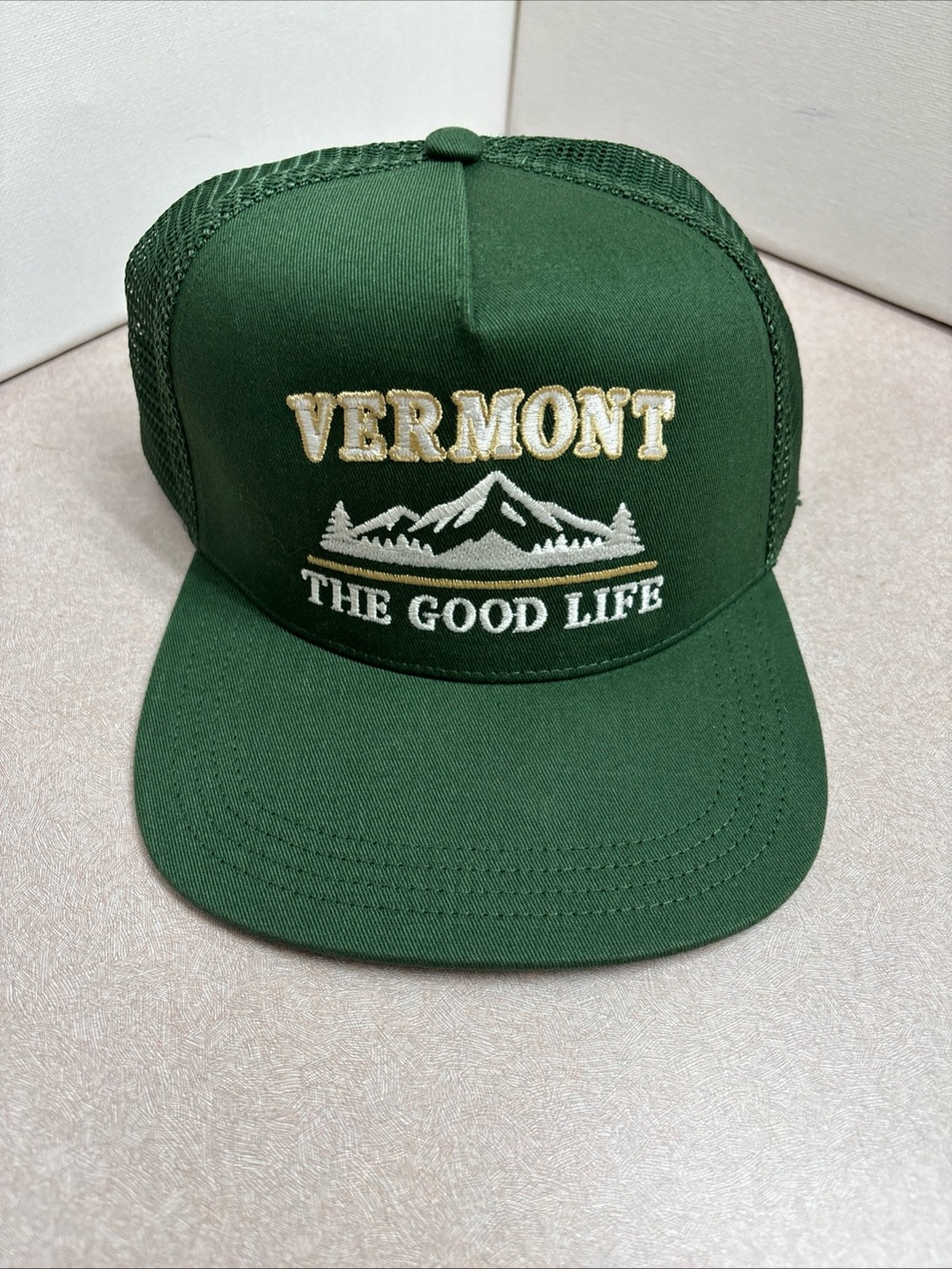 Vermont The Good Life Outdoors Trucker Hat Cap Snap Back Unisex One Size Mesh